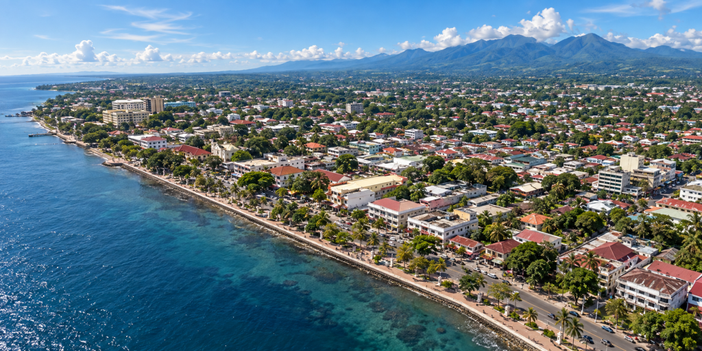 Dumaguete, Philippines seen from above